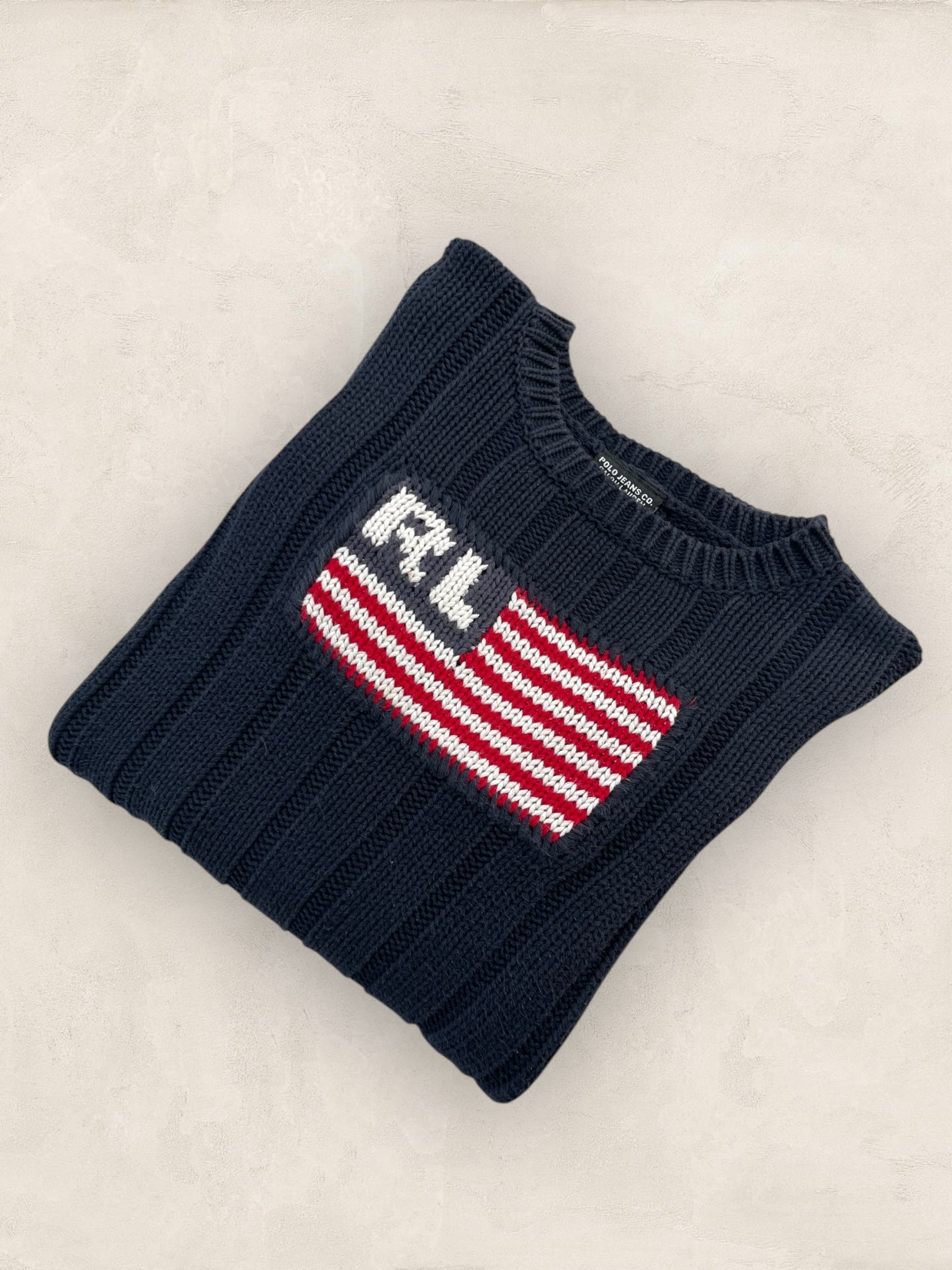Pull Ralph Lauren Flag/Drapeau américain ref: 2581 - NOIR - M - amifrip - Friperie en ligne et vêtements vintage