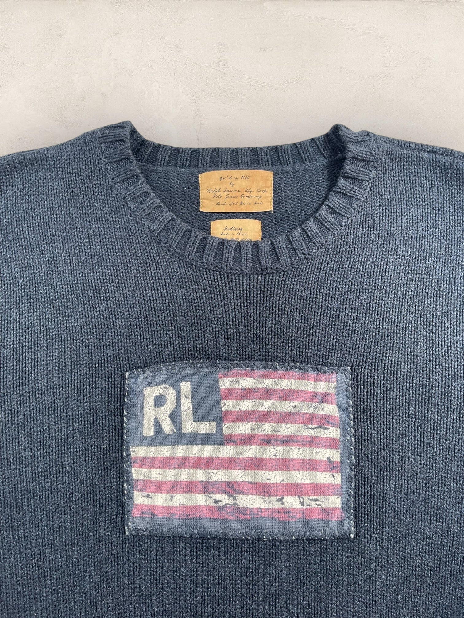 Pull Ralph Lauren Flag/Drapeau américain ref: 2583 - NOIR - M - amifrip - Friperie en ligne et vêtements vintage