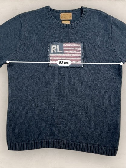 Pull Ralph Lauren Flag/Drapeau américain ref: 2583 - NOIR - M - amifrip - Friperie en ligne et vêtements vintage