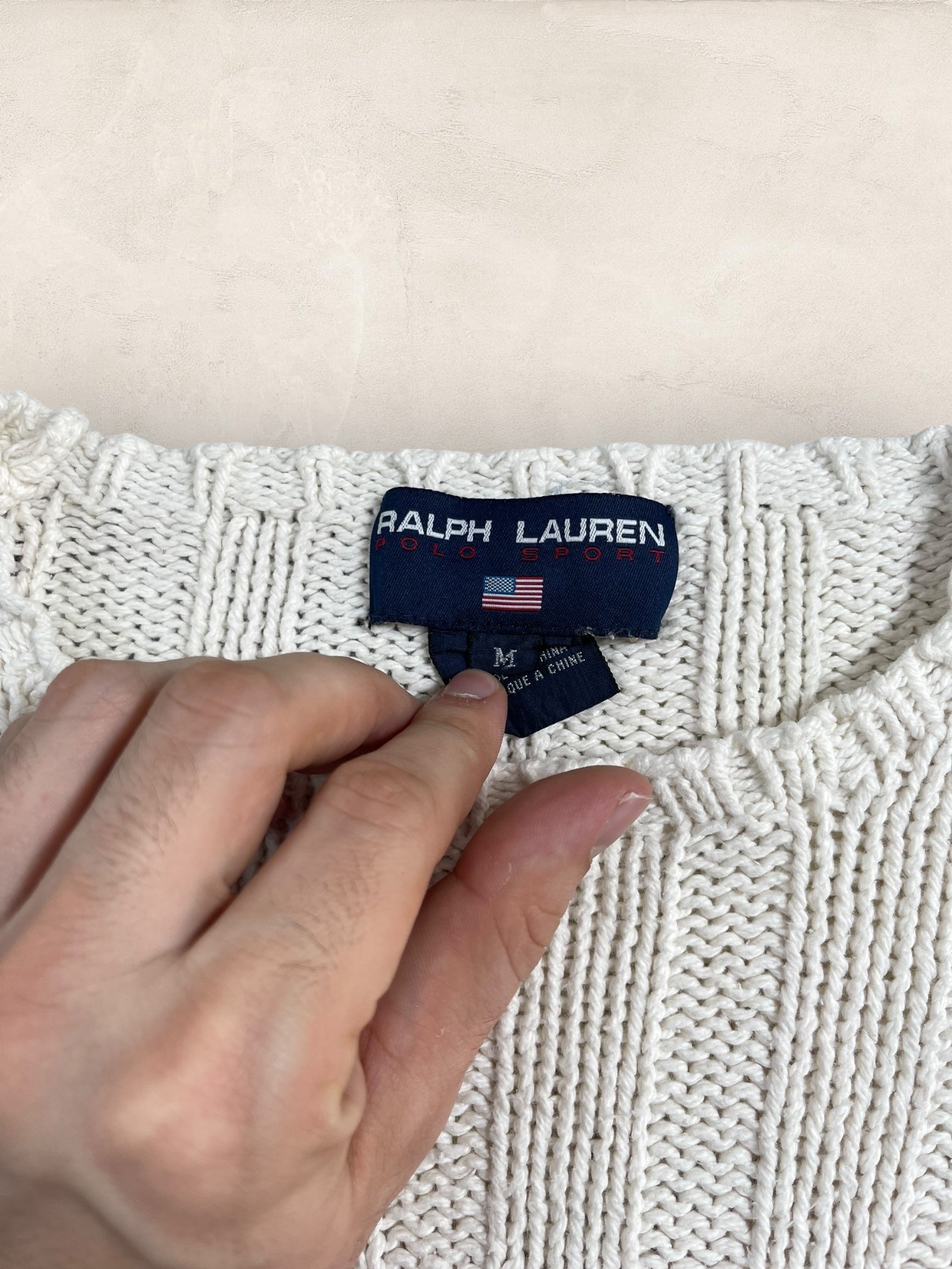 Pull Ralph Lauren Flag/Drapeau américain ref: 2592 - BLANC - M - amifrip - Friperie en ligne et vêtements vintage