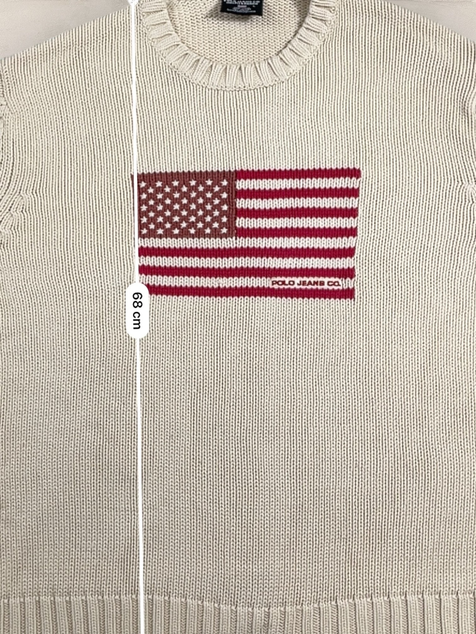 Pull Ralph Lauren Flag/Drapeau américain ref: 2603 - CREME - L - amifrip - Friperie en ligne et vêtements vintage