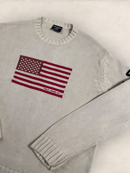 Pull Ralph Lauren Flag/Drapeau américain ref: 2603 - CREME - L - amifrip - Friperie en ligne et vêtements vintage