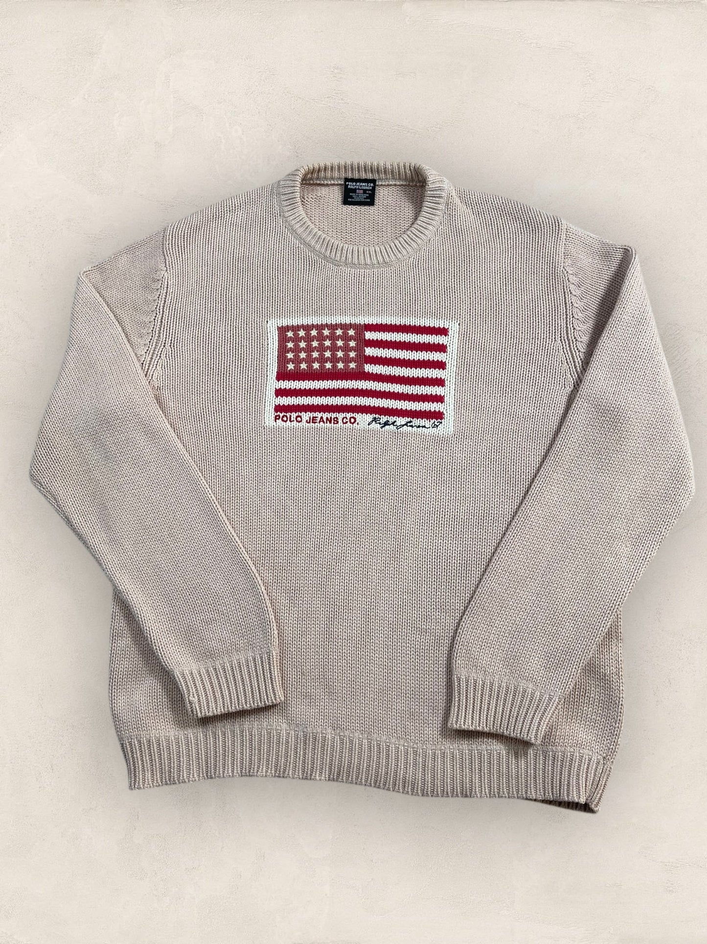 Pull Ralph Lauren Flag/Drapeau américain ref: 2605 - ROSE - 2XL - amifrip - Friperie en ligne et vêtements vintage