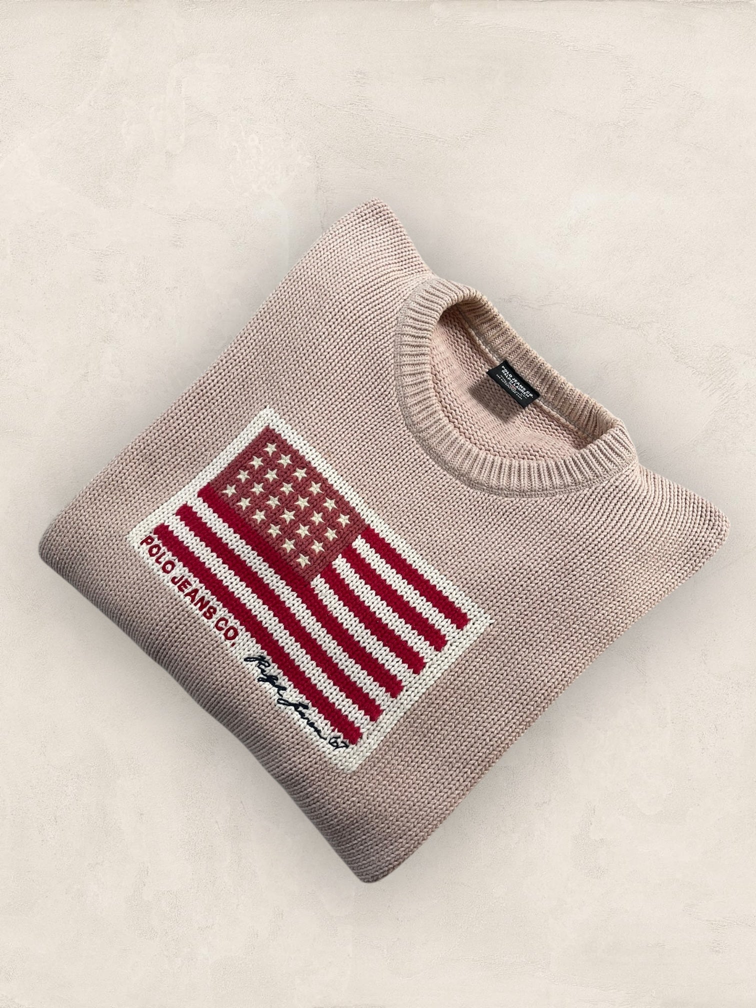 Pull Ralph Lauren Flag/Drapeau américain ref: 2605 - ROSE - 2XL - amifrip - Friperie en ligne et vêtements vintage