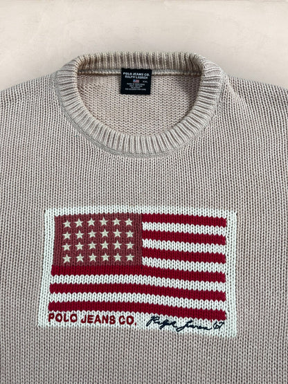 Pull Ralph Lauren Flag/Drapeau américain ref: 2605 - ROSE - 2XL - amifrip - Friperie en ligne et vêtements vintage