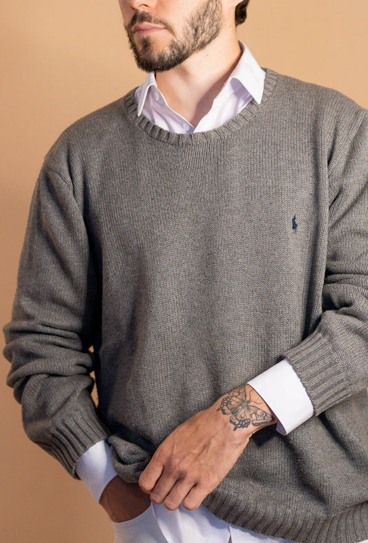 Pull Ralph Lauren Homme 414 - GRIS - XL - amifrip - Friperie en ligne et vêtements vintage