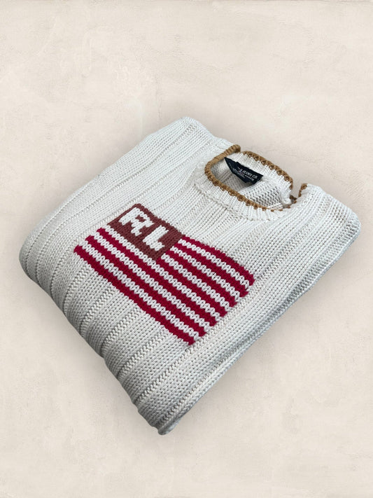 Pull sweat à capuche, Ralph Lauren Flag Drapeau USA, Blanc M Femme (2602) - Blanc - M - amifrip