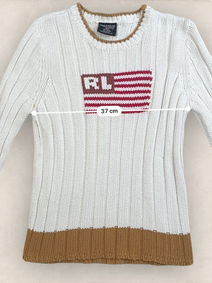 Pull sweat à capuche, Ralph Lauren Flag Drapeau USA, Blanc M Femme (2602) - Blanc - M - amifrip