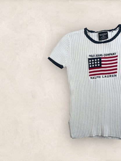 Pull sweat à capuche, Ralph Lauren Flag Drapeau USA, Blanc S Femme (2597) - BLANC - S - amifrip