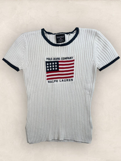 Pull sweat à capuche, Ralph Lauren Flag Drapeau USA, Blanc S Femme (2597) - BLANC - S - amifrip