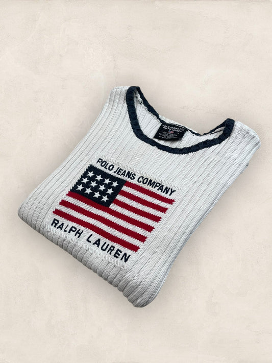 Pull sweat à capuche, Ralph Lauren Flag Drapeau USA, Blanc S Femme (2597) - BLANC - S - amifrip