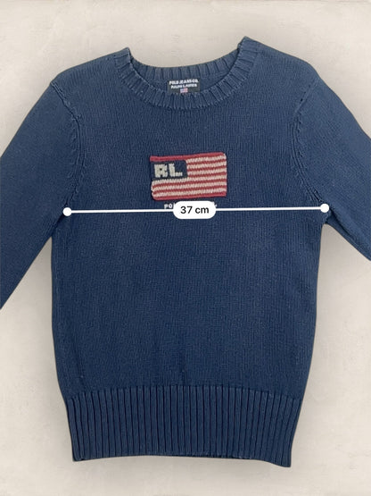 Pull sweat à capuche, Ralph Lauren Flag Drapeau USA, Crème L Femme (2585) - BLEU MARINE - S - amifrip