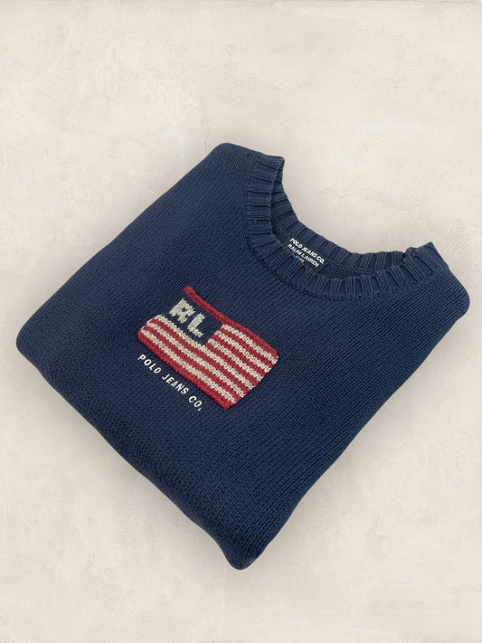 Pull sweat à capuche, Ralph Lauren Flag Drapeau USA, Crème L Femme (2585) - BLEU MARINE - S - amifrip