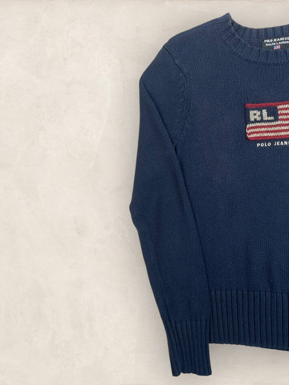 Pull sweat à capuche, Ralph Lauren Flag Drapeau USA, Crème L Femme (2585) - BLEU MARINE - S - amifrip