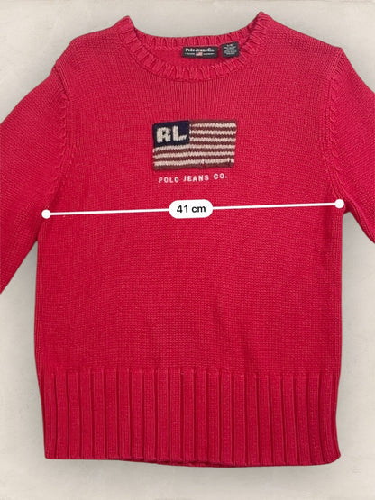 Pull sweat à capuche, Ralph Lauren Flag Drapeau USA, Rouge L Femme (2601) - ROUGE - L - amifrip