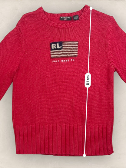 Pull sweat à capuche, Ralph Lauren Flag Drapeau USA, Rouge L Femme (2601) - ROUGE - L - amifrip