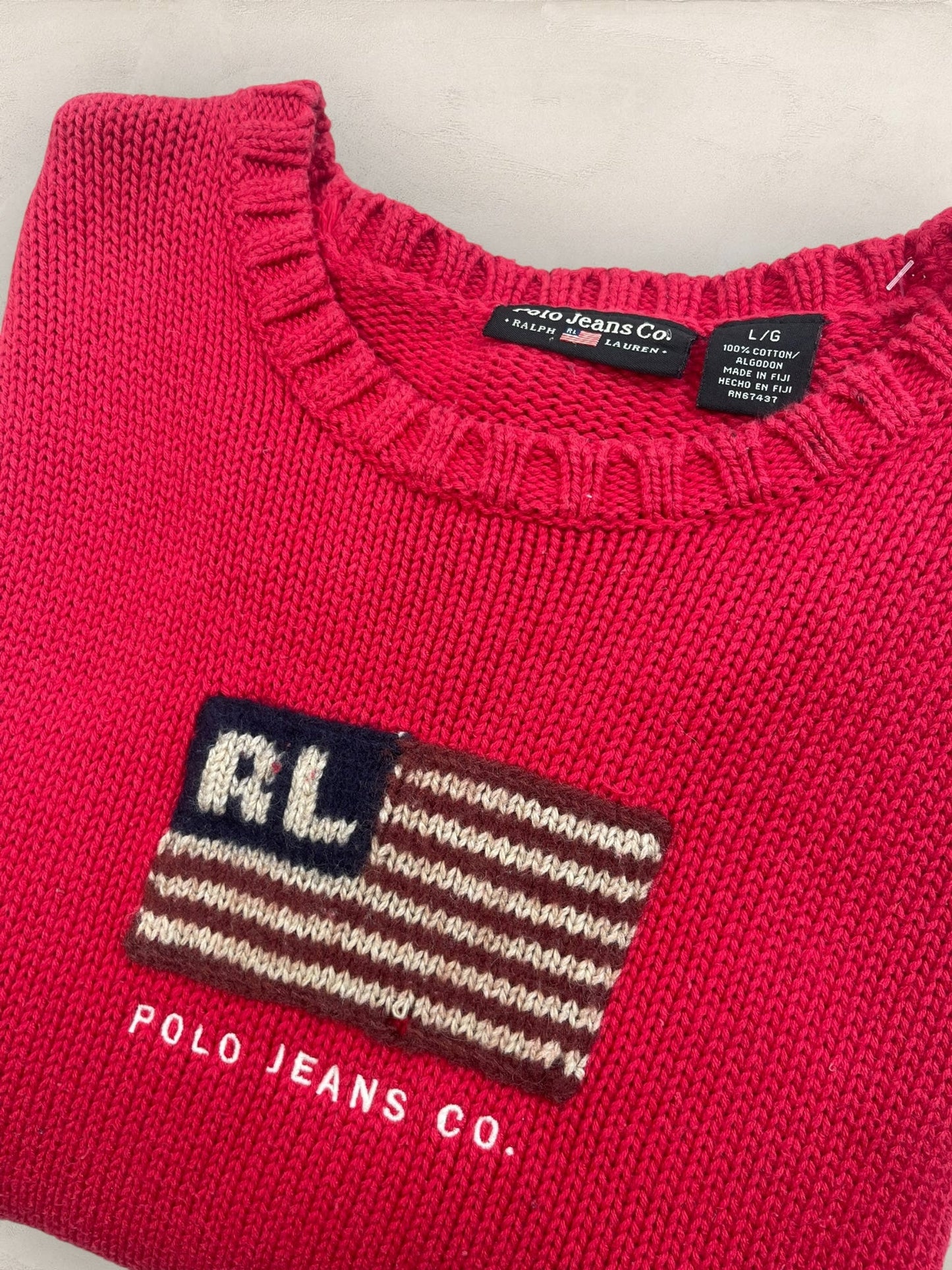 Pull sweat à capuche, Ralph Lauren Flag Drapeau USA, Rouge L Femme (2601) - ROUGE - L - amifrip