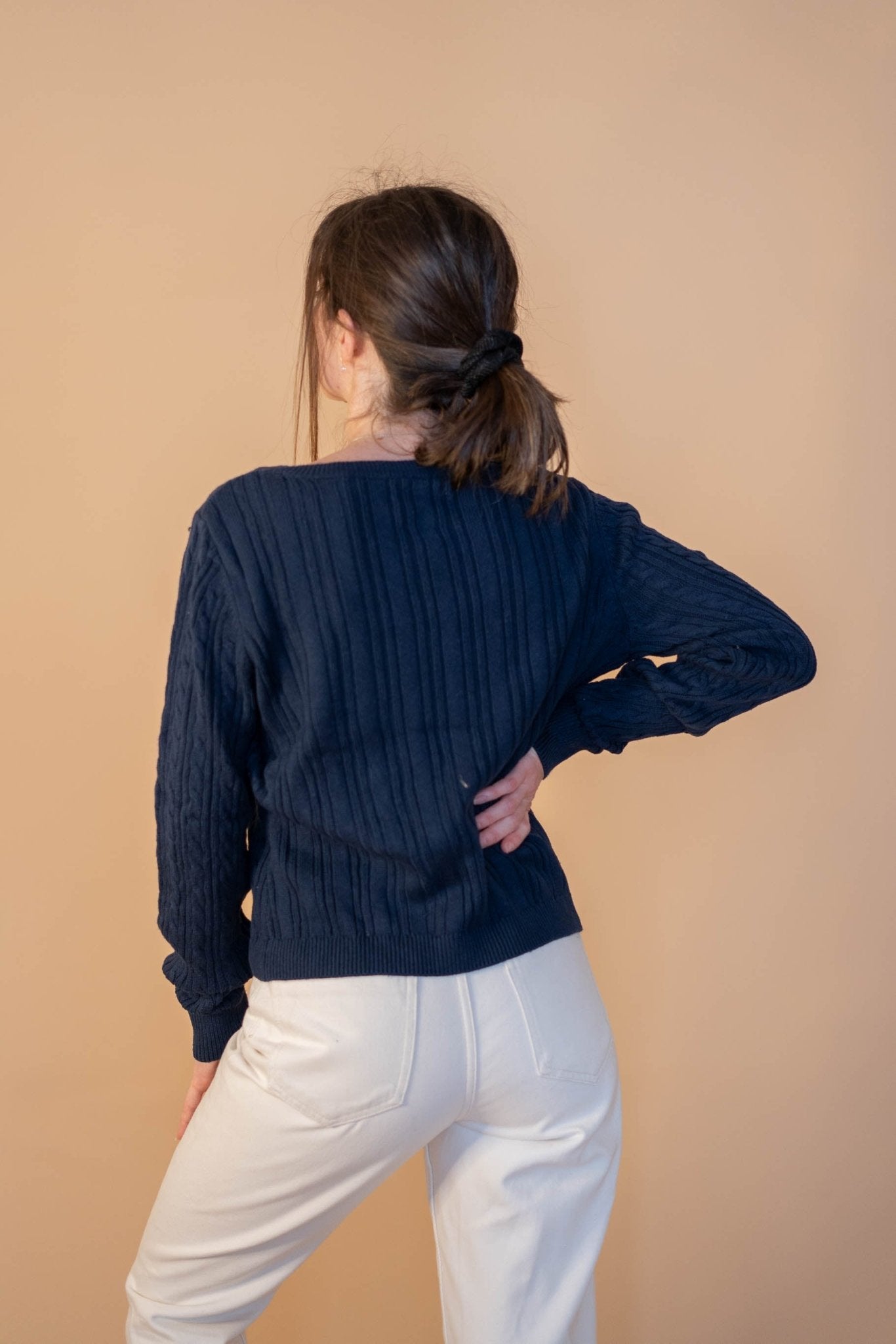 Pull Torsadé Femme 648 - BLEU - L - amifrip - Friperie en ligne et vêtements vintage
