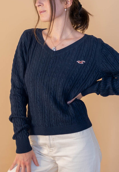 Pull Torsadé Femme 648 - BLEU - L - amifrip - Friperie en ligne et vêtements vintage