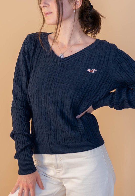 Pull Torsadé Femme 648 - BLEU - L - amifrip - Friperie en ligne et vêtements vintage