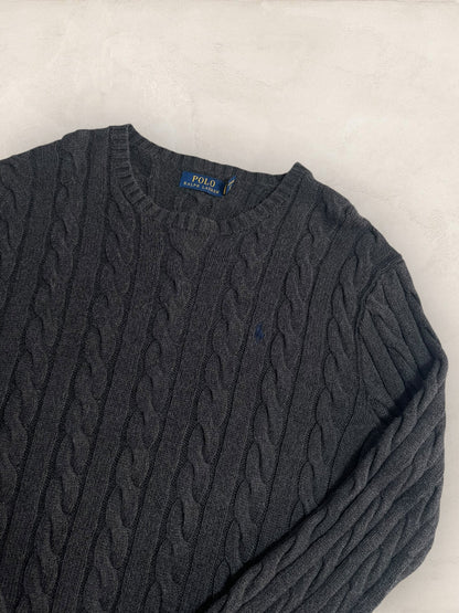 Pull Torsadé Ralph Lauren Homme #1822 - M - Gris - amifrip - Friperie en ligne et vêtements vintage