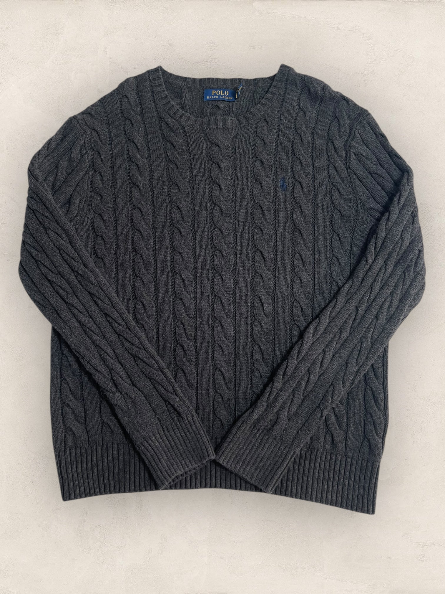 Pull Torsadé Ralph Lauren Homme #1822 - M - Gris - amifrip - Friperie en ligne et vêtements vintage