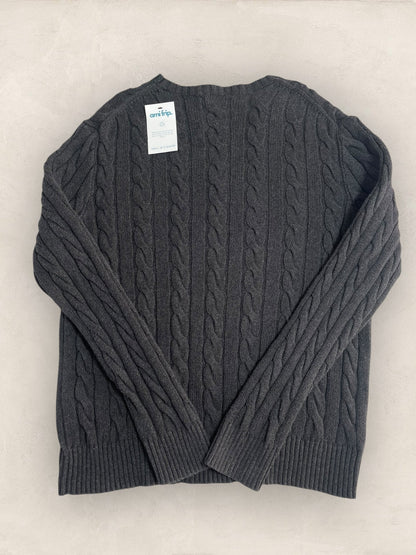 Pull Torsadé Ralph Lauren Homme #1822 - M - Gris - amifrip - Friperie en ligne et vêtements vintage