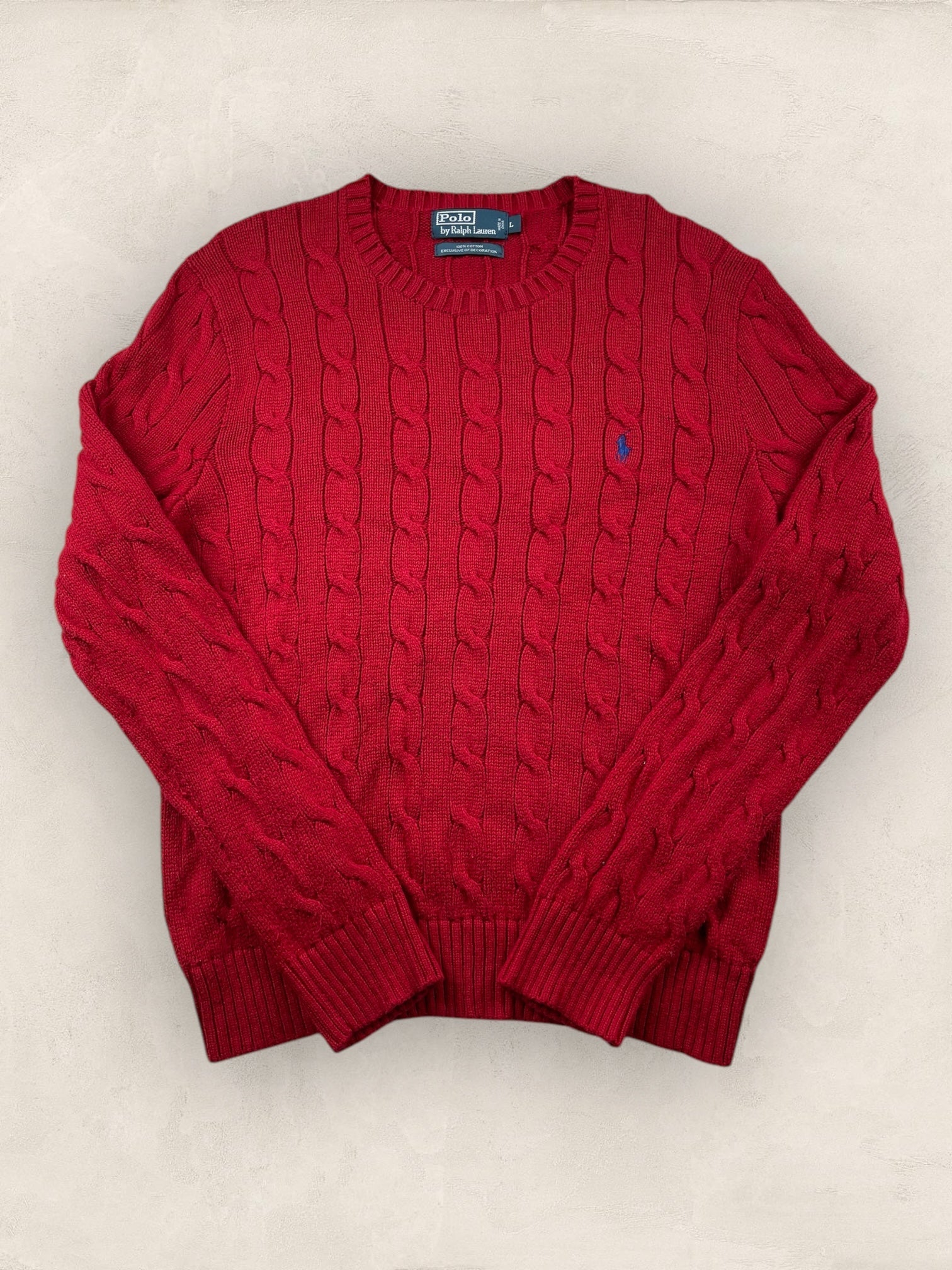 Pull Torsadé Ralph Lauren Homme #1825 - Rouge - L - amifrip - Friperie en ligne et vêtements vintage