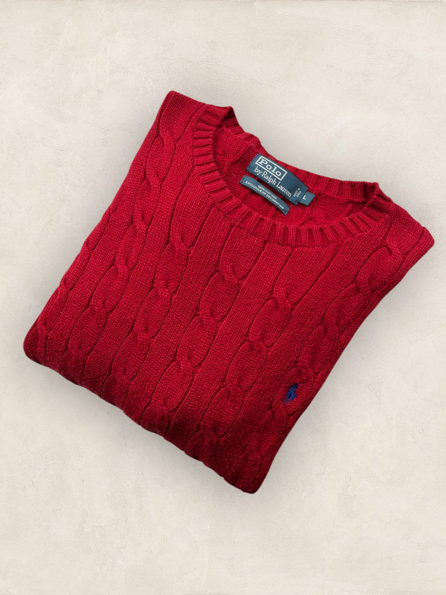 Pull Torsadé Ralph Lauren Homme #1825 - Rouge - L - amifrip - Friperie en ligne et vêtements vintage