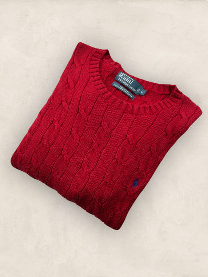 Pull Torsadé Ralph Lauren Homme #1825 - Rouge - L - amifrip - Friperie en ligne et vêtements vintage