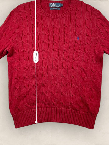 Pull Torsadé Ralph Lauren Homme #1825 - Rouge - L - amifrip - Friperie en ligne et vêtements vintage