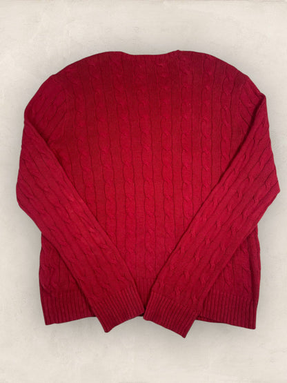 Pull Torsadé Ralph Lauren Homme #1861 - Rouge - L - amifrip - Friperie en ligne et vêtements vintage