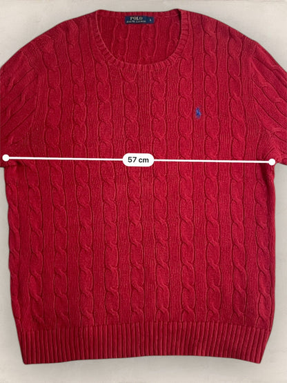 Pull Torsadé Ralph Lauren Homme #1861 - Rouge - L - amifrip - Friperie en ligne et vêtements vintage