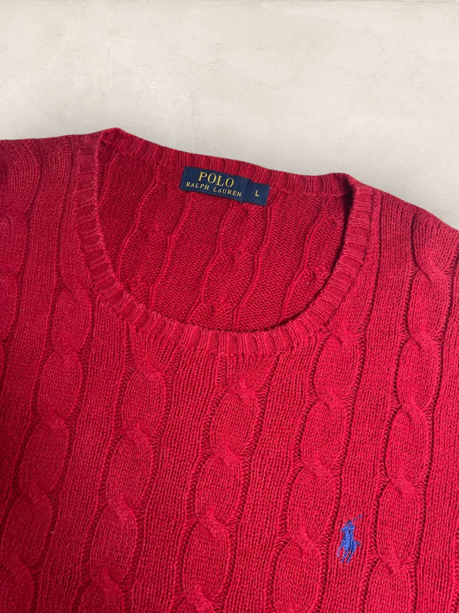 Pull Torsadé Ralph Lauren Homme #1861 - Rouge - L - amifrip - Friperie en ligne et vêtements vintage