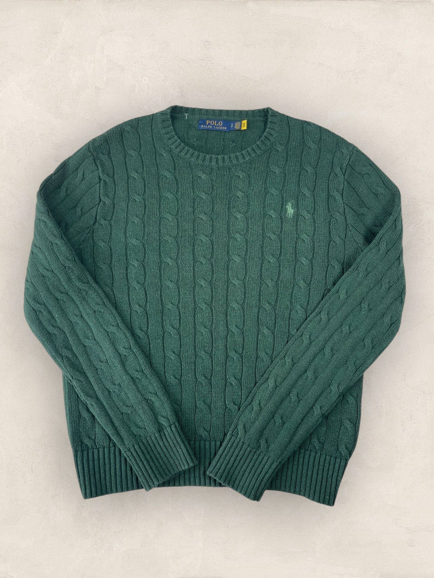 Pull Torsadé Ralph Lauren Vert S Homme Ref : 1582 - Vert - S - amifrip - Friperie en ligne et vêtements vintage