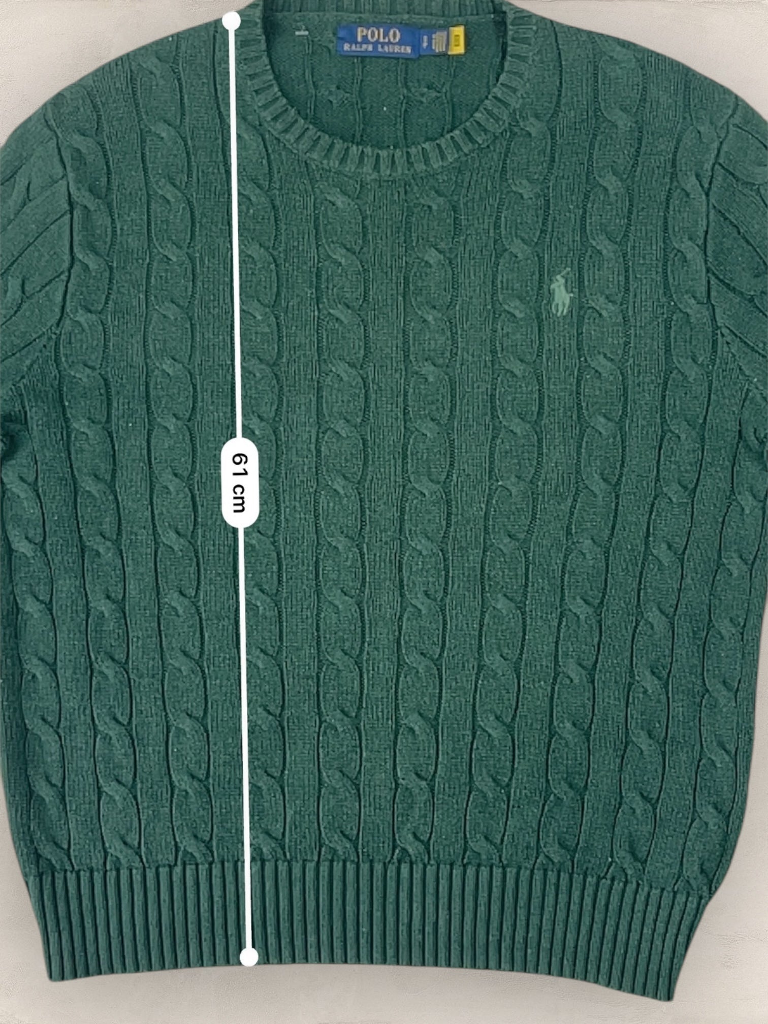 Pull Torsadé Ralph Lauren Vert S Homme Ref : 1582 - Vert - S - amifrip - Friperie en ligne et vêtements vintage