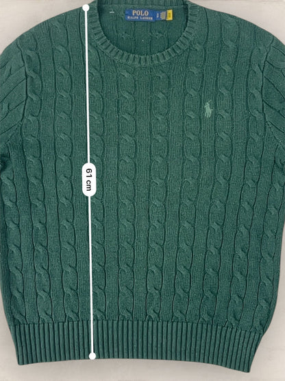 Pull Torsadé Ralph Lauren Vert S Homme Ref : 1582 - Vert - S - amifrip - Friperie en ligne et vêtements vintage