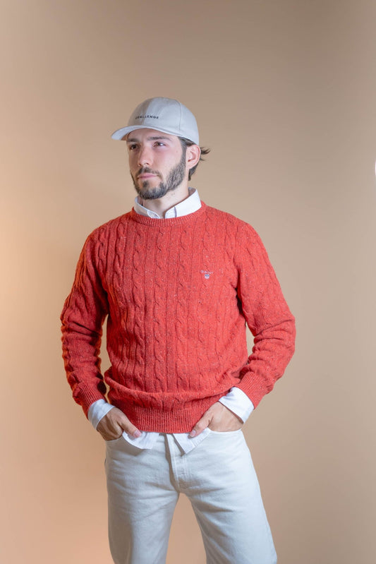 Pull Torsadée Gant Homme 852 - ROUGE - M - amifrip - Friperie en ligne et vêtements vintage