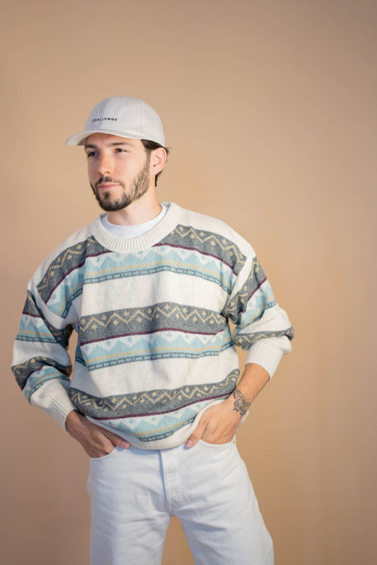 Pull Vintage Homme 488 - BEIGE - L - amifrip - Friperie en ligne et vêtements vintage