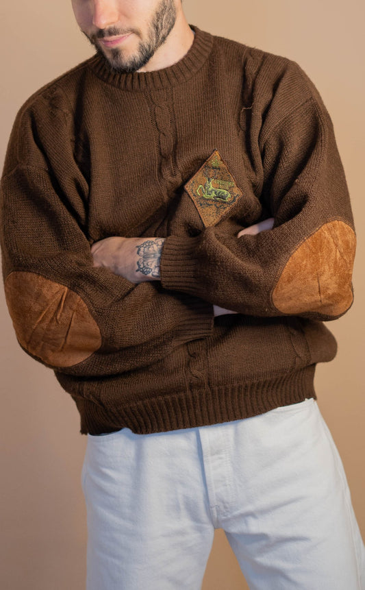 Pull Vintage Homme 562 - MARRON - L - amifrip - Friperie en ligne et vêtements vintage
