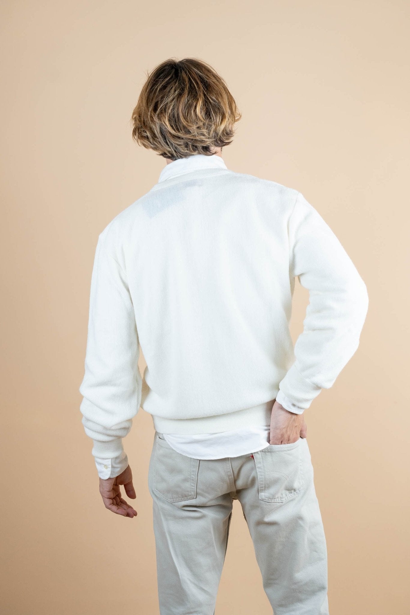 Pull Vintage Lacoste ref: 1233 - BLANC - M - amifrip - Friperie en ligne et vêtements vintage