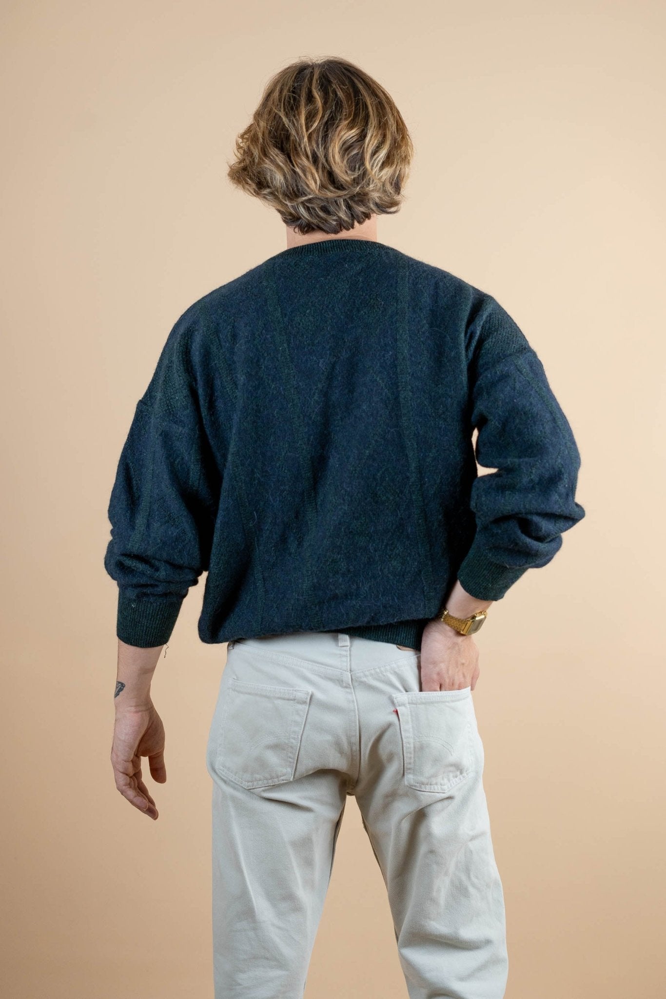 Pull Vintage Lacoste ref: 1236 - BLEU/VERT - L - amifrip - Friperie en ligne et vêtements vintage