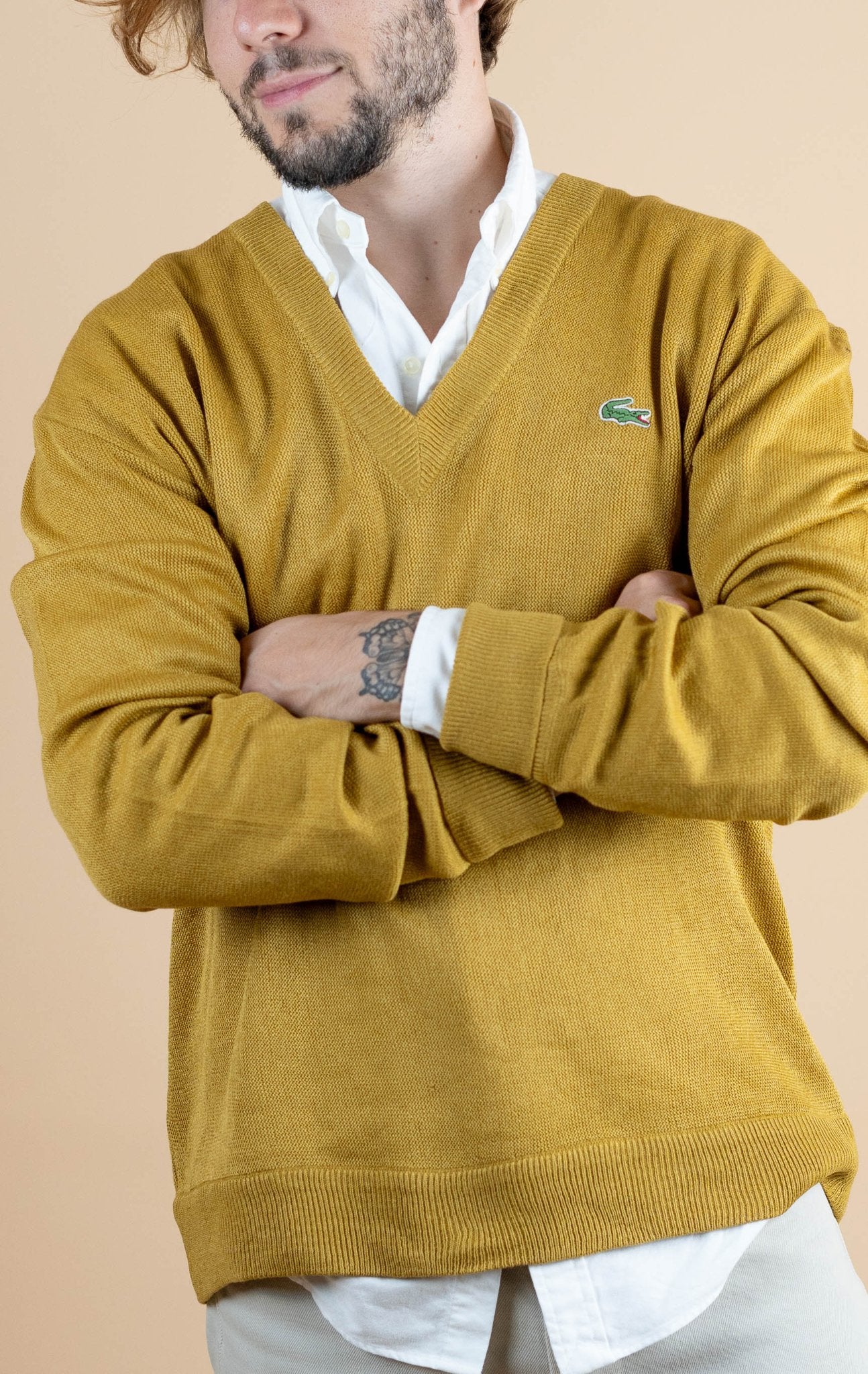 Pull Vintage Lacoste ref: 1238 - MOUTARDE - XL - amifrip - Friperie en ligne et vêtements vintage