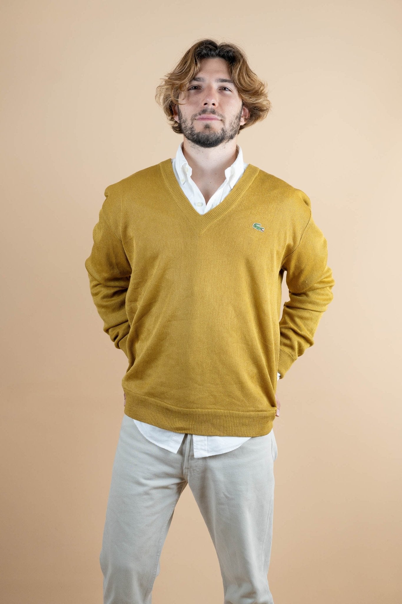 Pull Vintage Lacoste ref: 1238 - MOUTARDE - XL - amifrip - Friperie en ligne et vêtements vintage