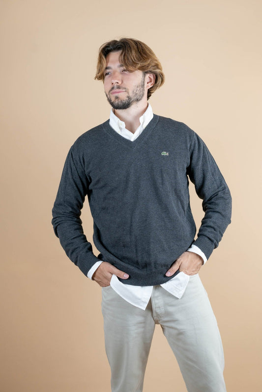 Pull Vintage Lacoste ref: 1239 - GRIS - L - amifrip - Friperie en ligne et vêtements vintage