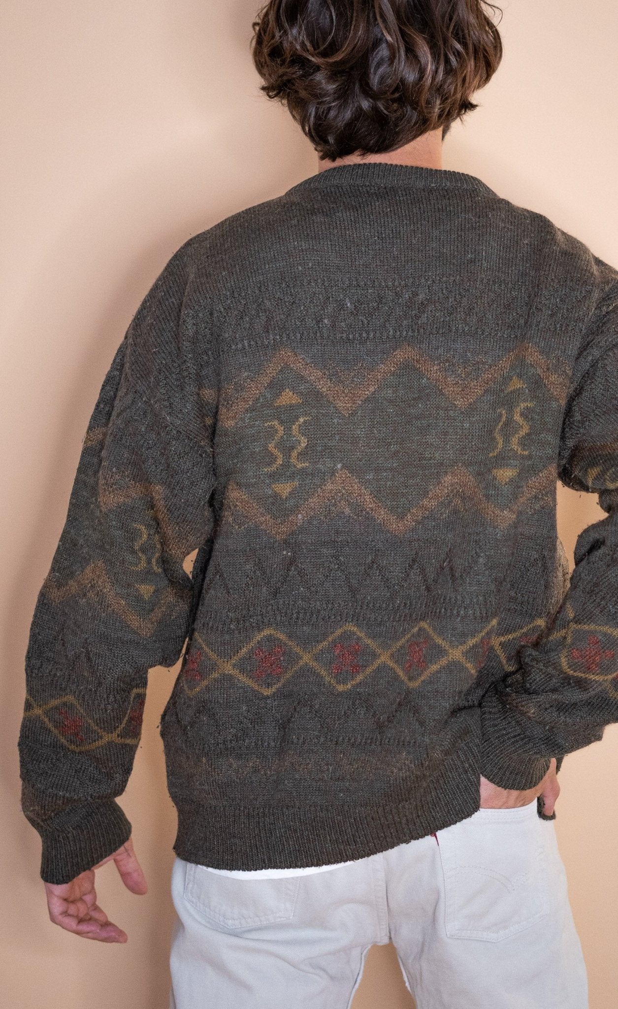 Pull vintage style chasse 1188 - MARRON - L - amifrip - Friperie en ligne et vêtements vintage