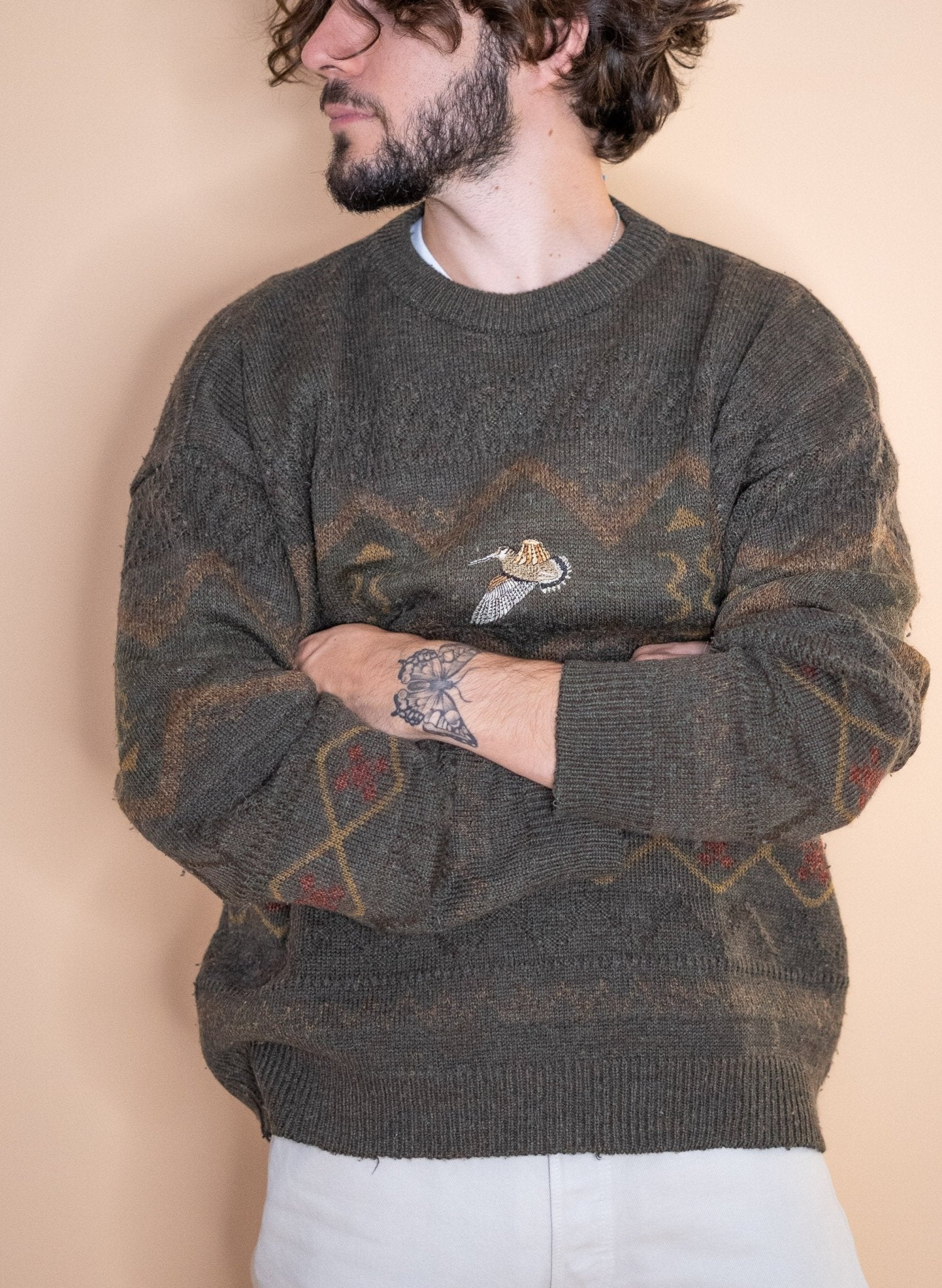Pull vintage style chasse 1188 - MARRON - L - amifrip - Friperie en ligne et vêtements vintage