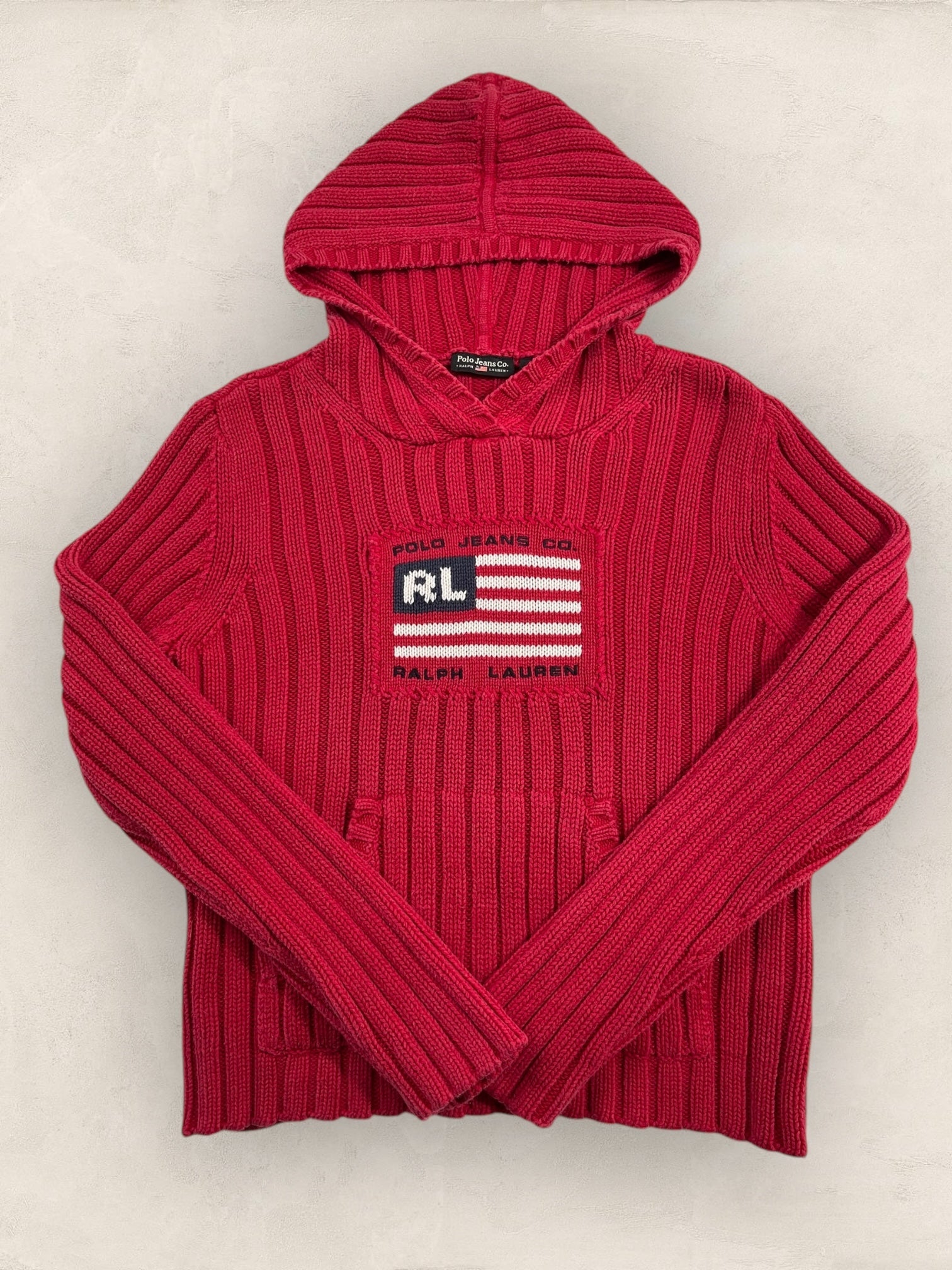 Sweat à capuche Ralph Lauren Flag/Drapeau américain ref: 2584 - ROUGE - L - amifrip - Friperie en ligne et vêtements vintage