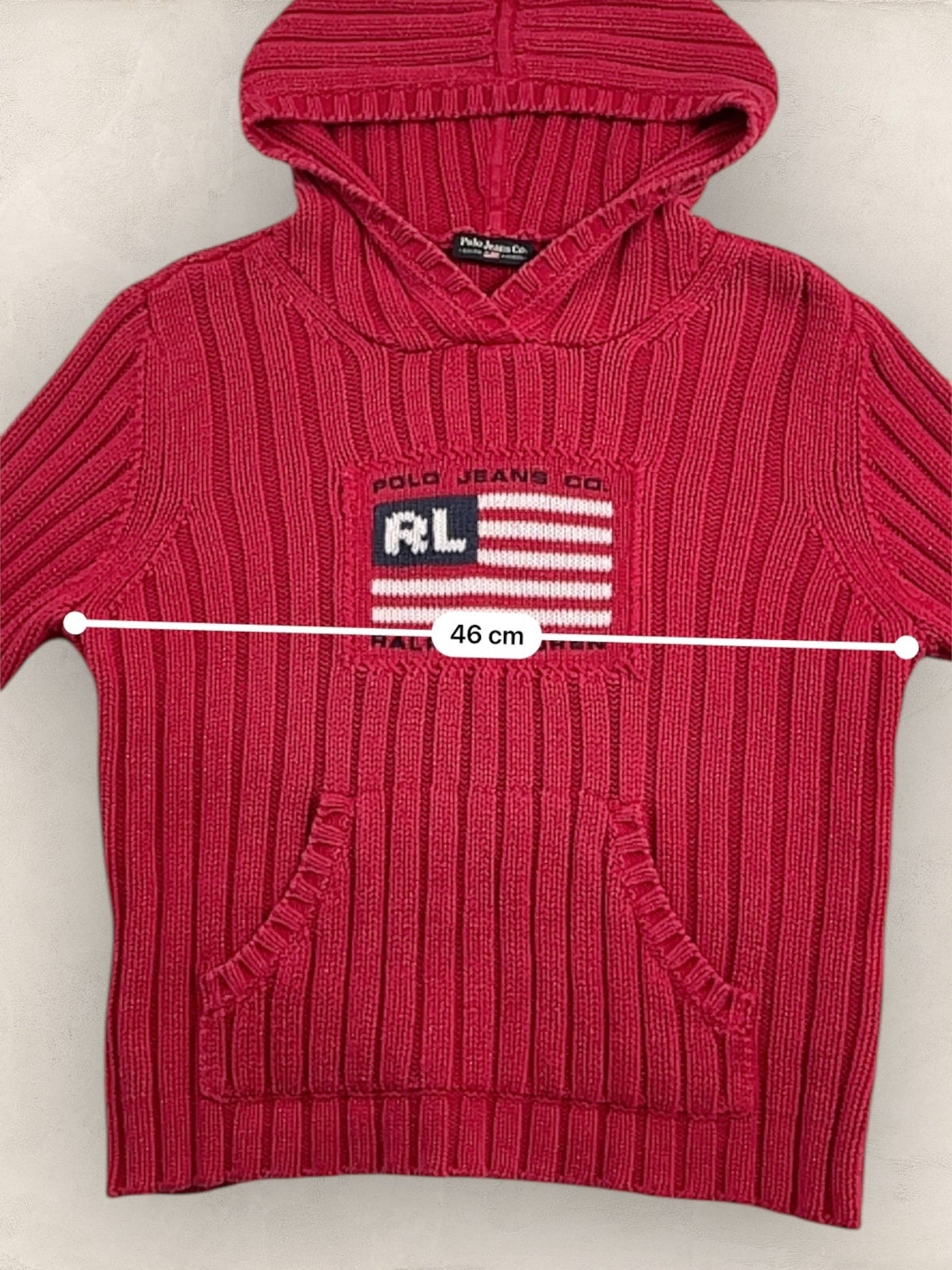 Sweat à capuche Ralph Lauren Flag/Drapeau américain ref: 2584 - ROUGE - L - amifrip - Friperie en ligne et vêtements vintage