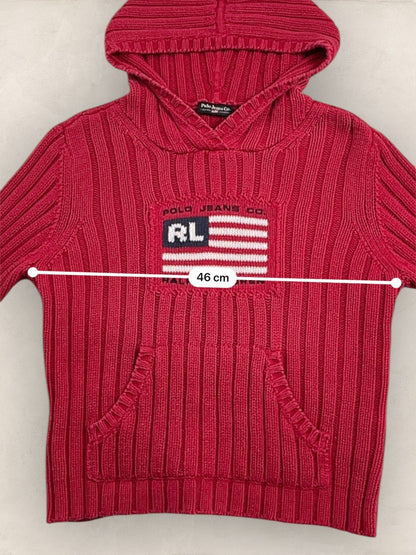 Sweat à capuche Ralph Lauren Flag/Drapeau américain ref: 2584 - ROUGE - L - amifrip - Friperie en ligne et vêtements vintage